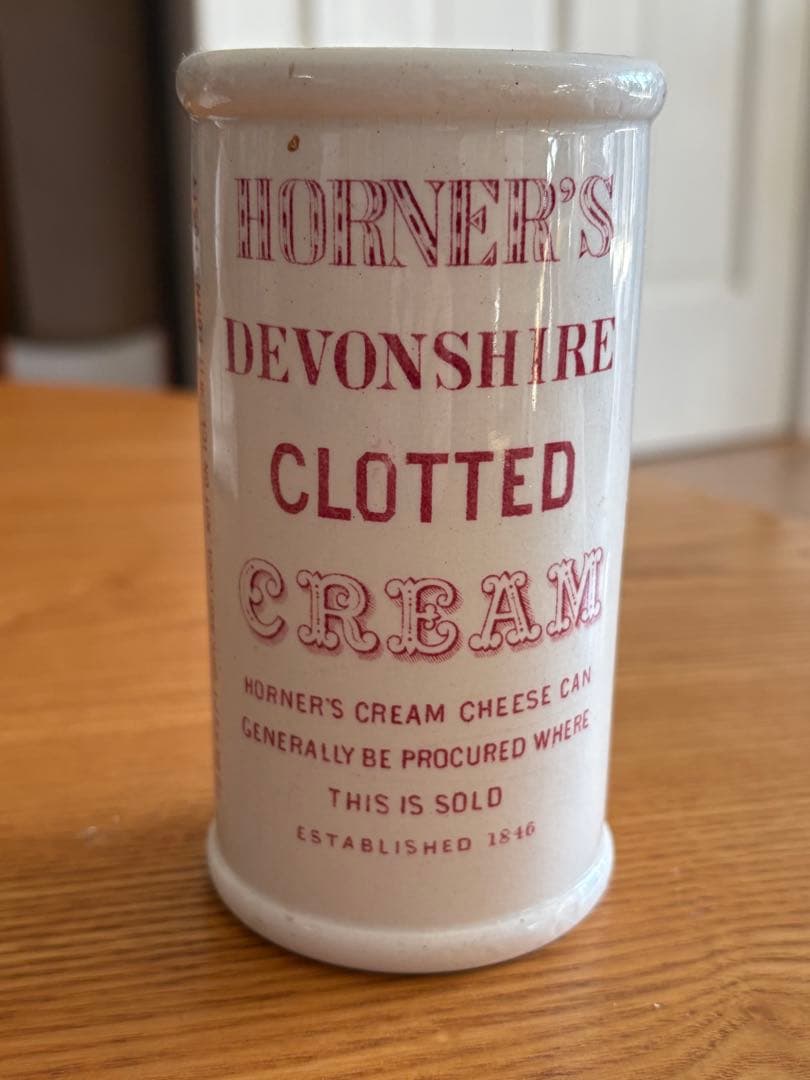 19世紀 英国アンティーク/ヴィクトリア期/クロテッドクリーム陶器ポット