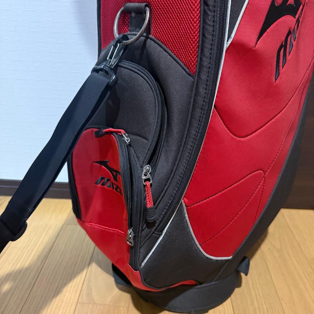 MIZUNO キャディバッグ ゴルフバッグ 黒 赤