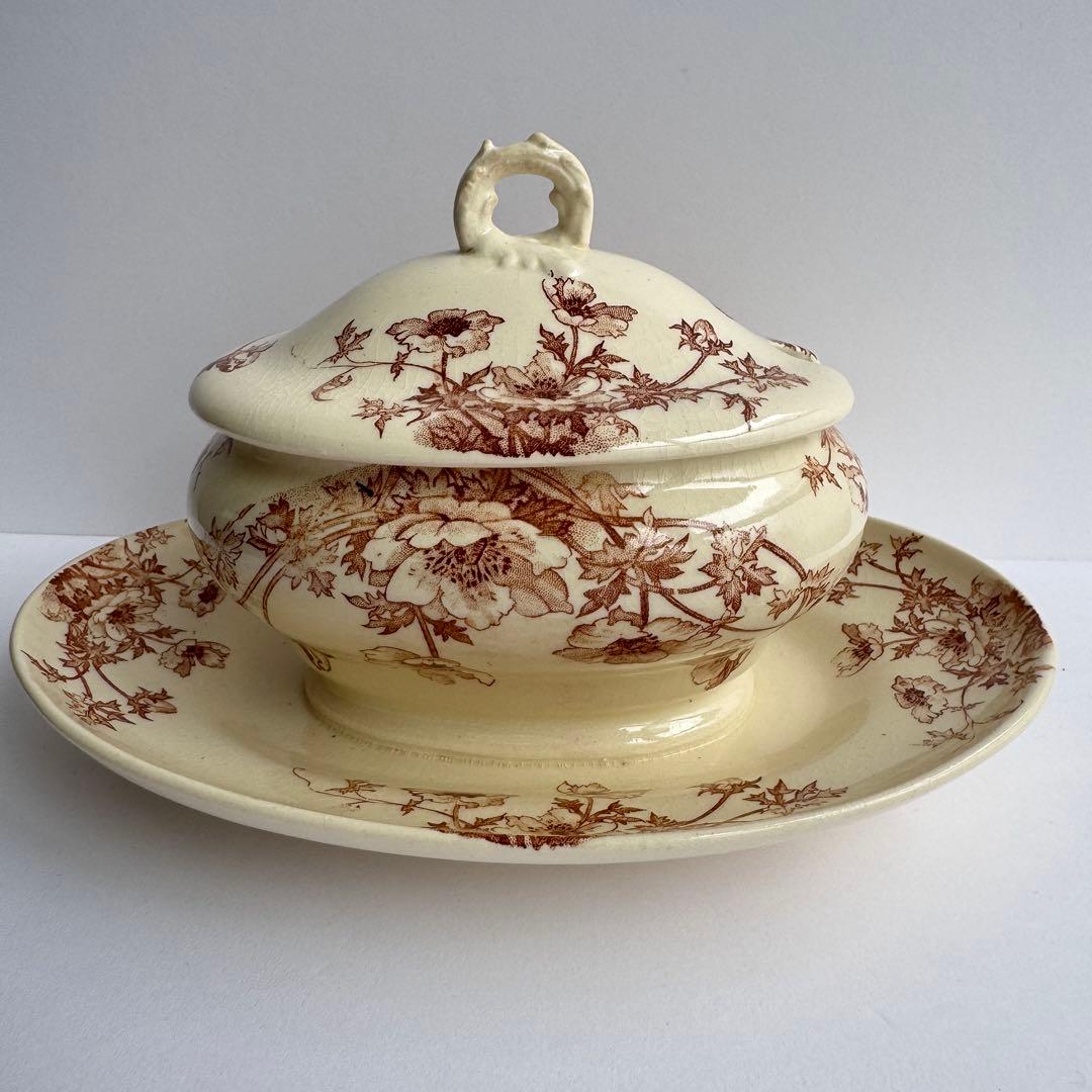 フランスアンティーク Gien ジアン Anemones アネモネ　ソーシエール