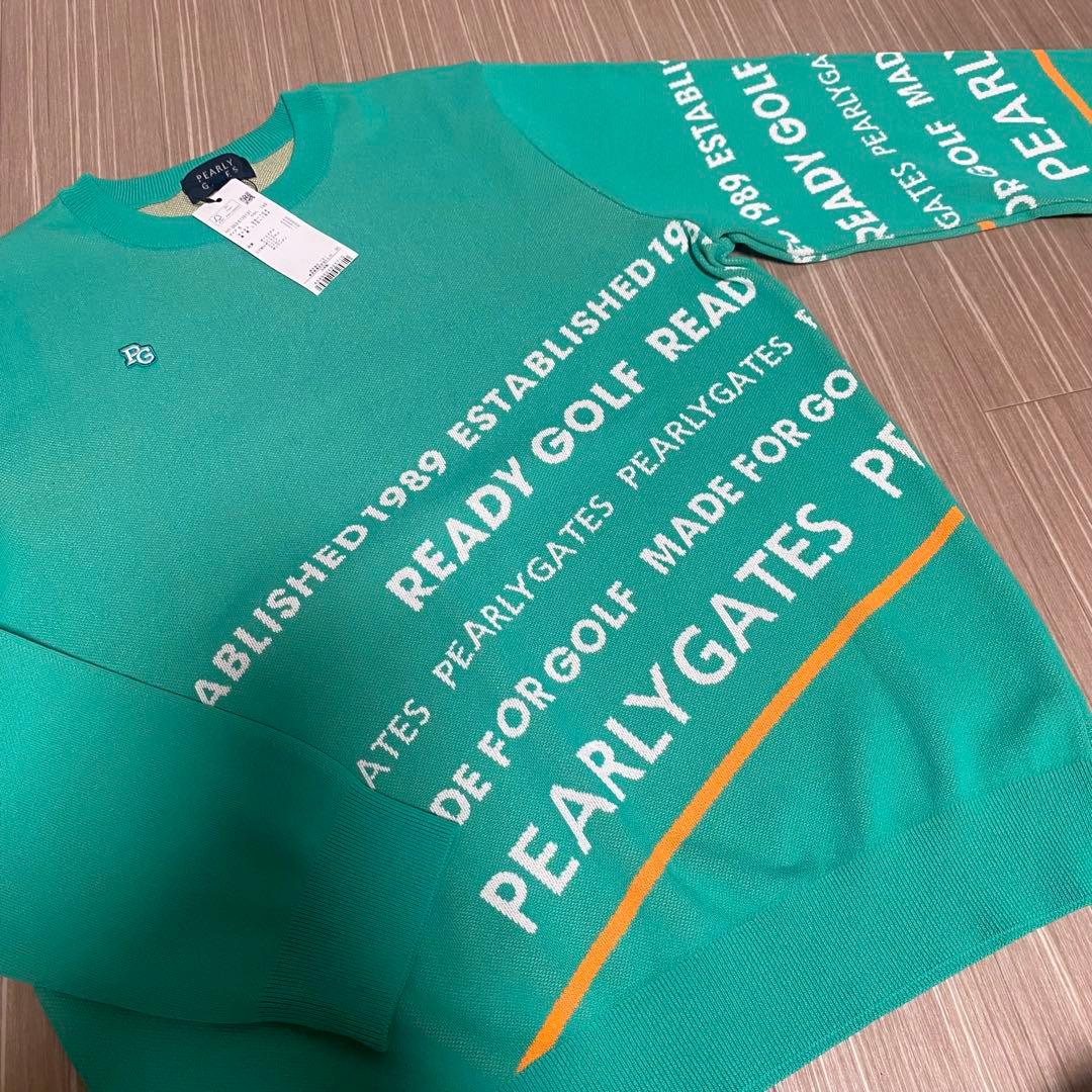 新品タグ付き　PEARLY GATES グリーン セーター　サイズLL