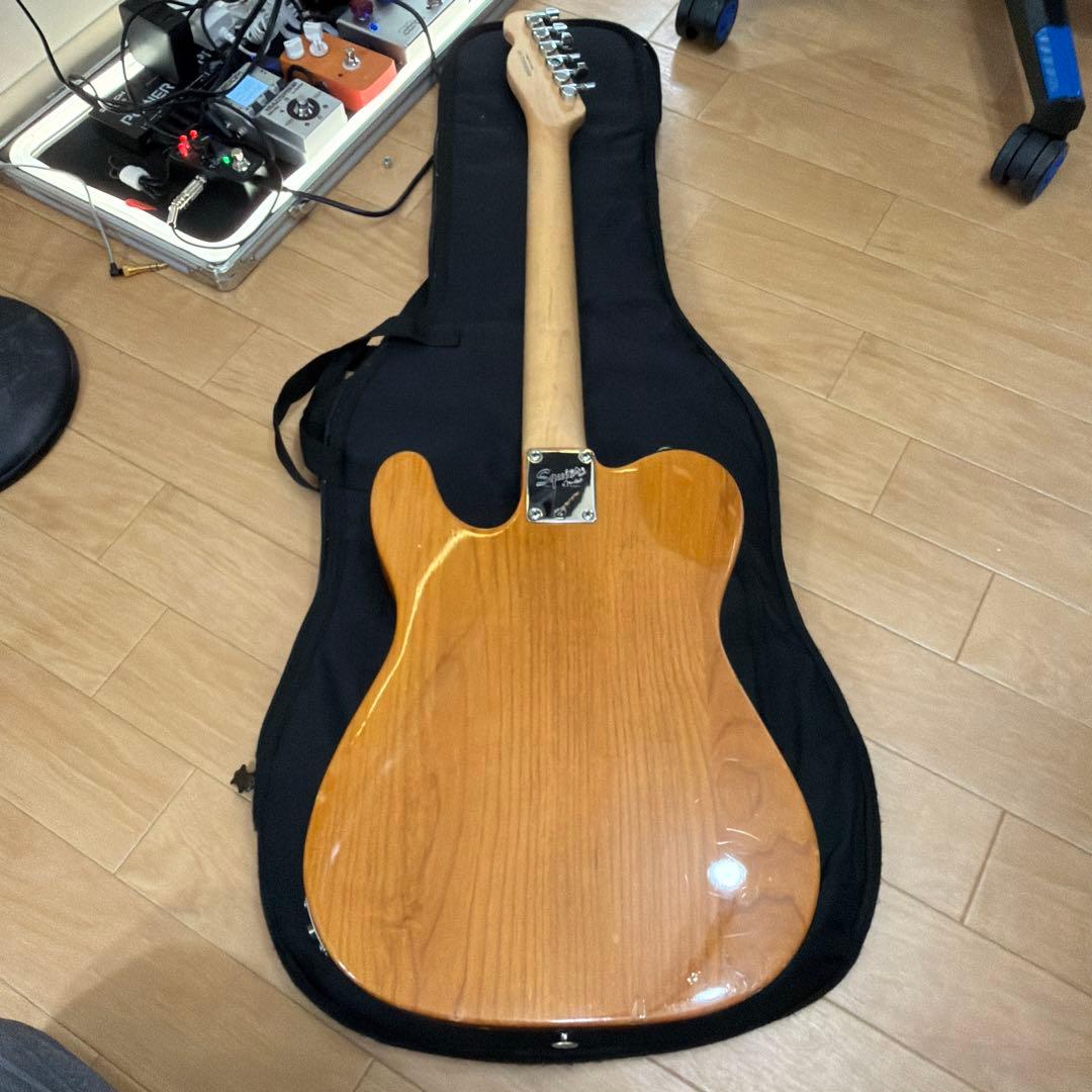 Squier 木目 テレキャスター バタースコッチ ソフトケース 付