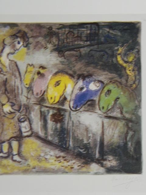 シャガール、『サーカス２』、希少な画集より、新品高級額・額装付