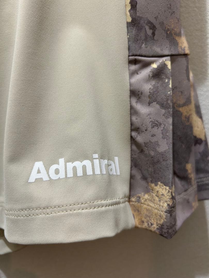 Admiral サイドプリーツハーフパンツ ベージュ・グレー　レディースＬサイズ