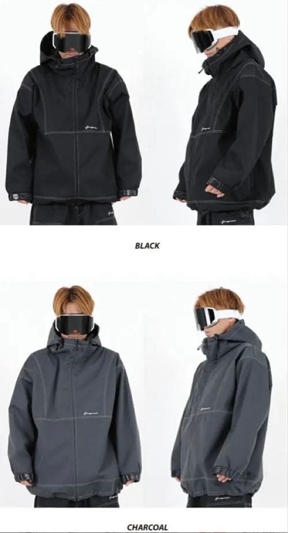 スノーボード用 ブラック フーディ