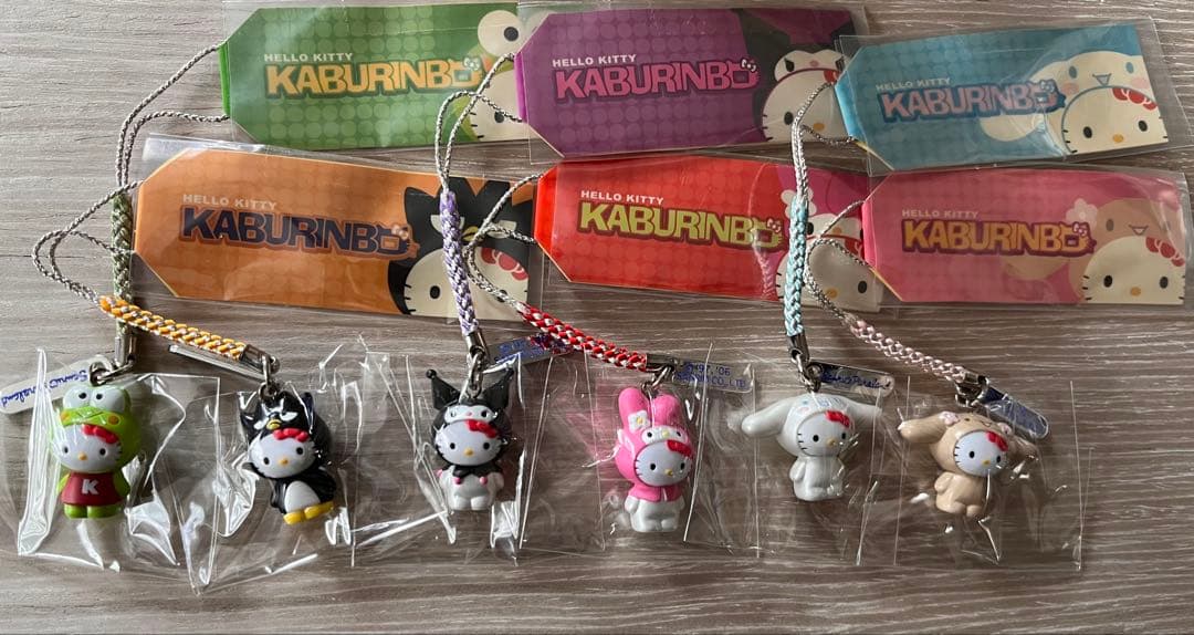 激レア◎全種セット◎ピューロランド限定◎かぶりんぼキティ◎根付けストラップ
