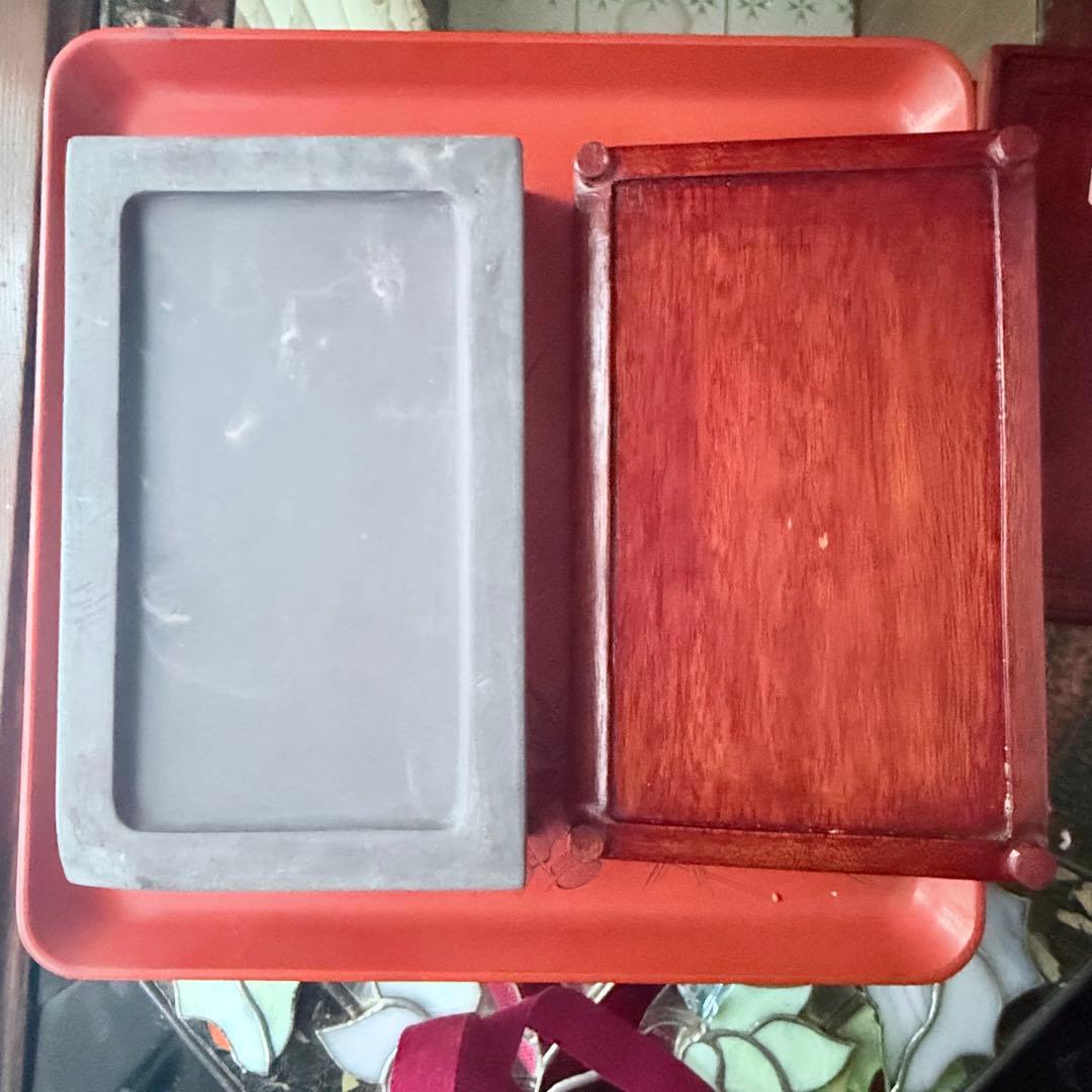 2245様感謝‼️不世出‼️旧家蔵出書の極み『松と芭蕉陽刻天然端渓硯』」文房四宝