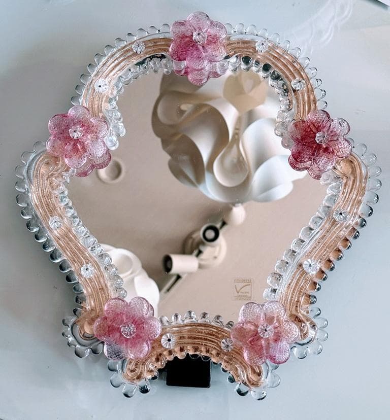 ムラーノガラス　＜Ｂ＞　壁掛け・スタンドミラー　ベネチアンガラス　イタリア