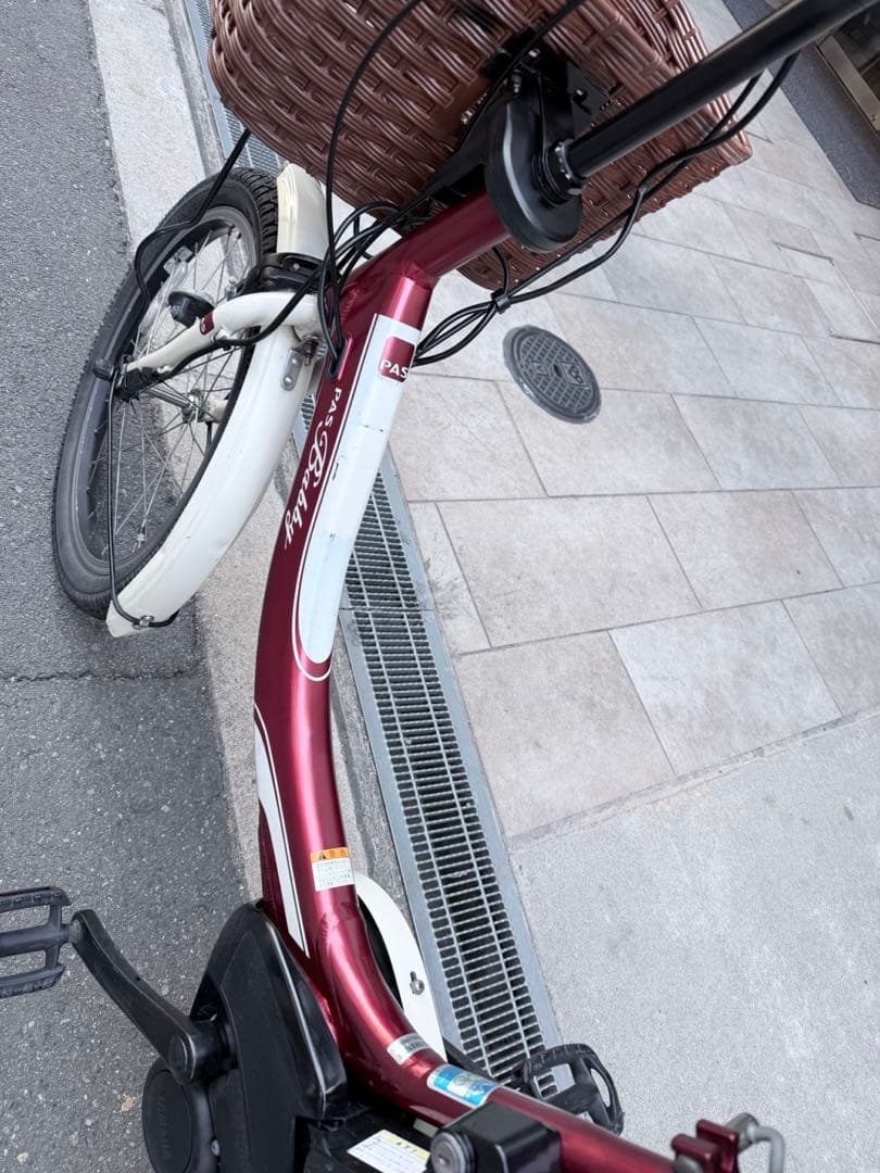 赤 電動アシスト自転車 チャイルドシート付き
