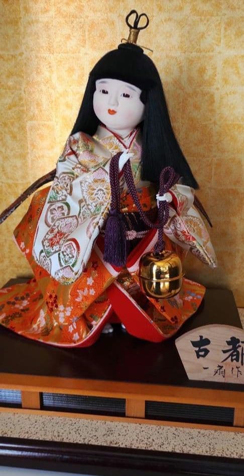 日本人形「古都」ガラスケース入り　　市松人形　わらべ人形　雛人形　12号