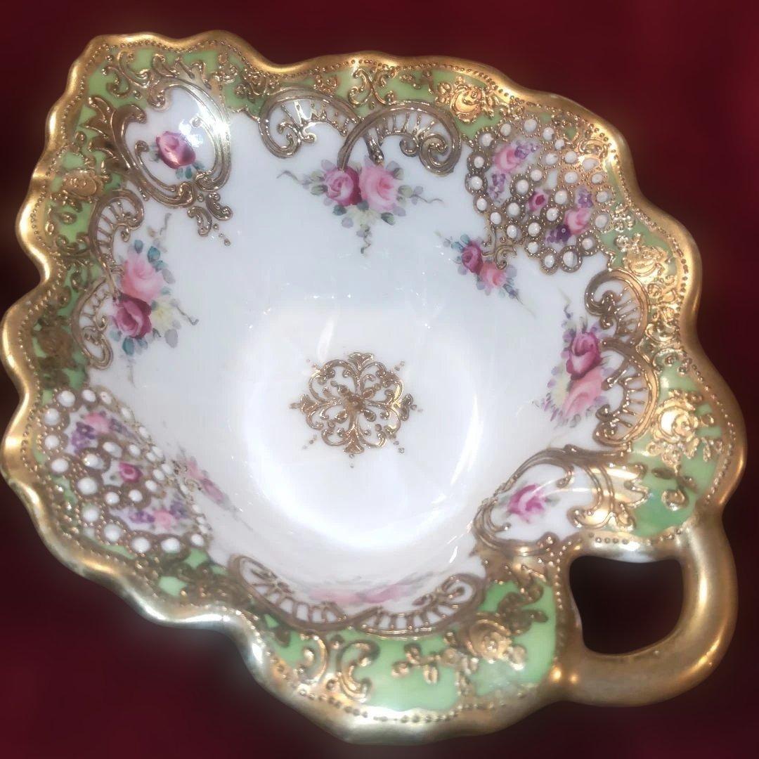 特別価格 オールドノリタケ RC薔薇の花に金盛り装飾のボウル