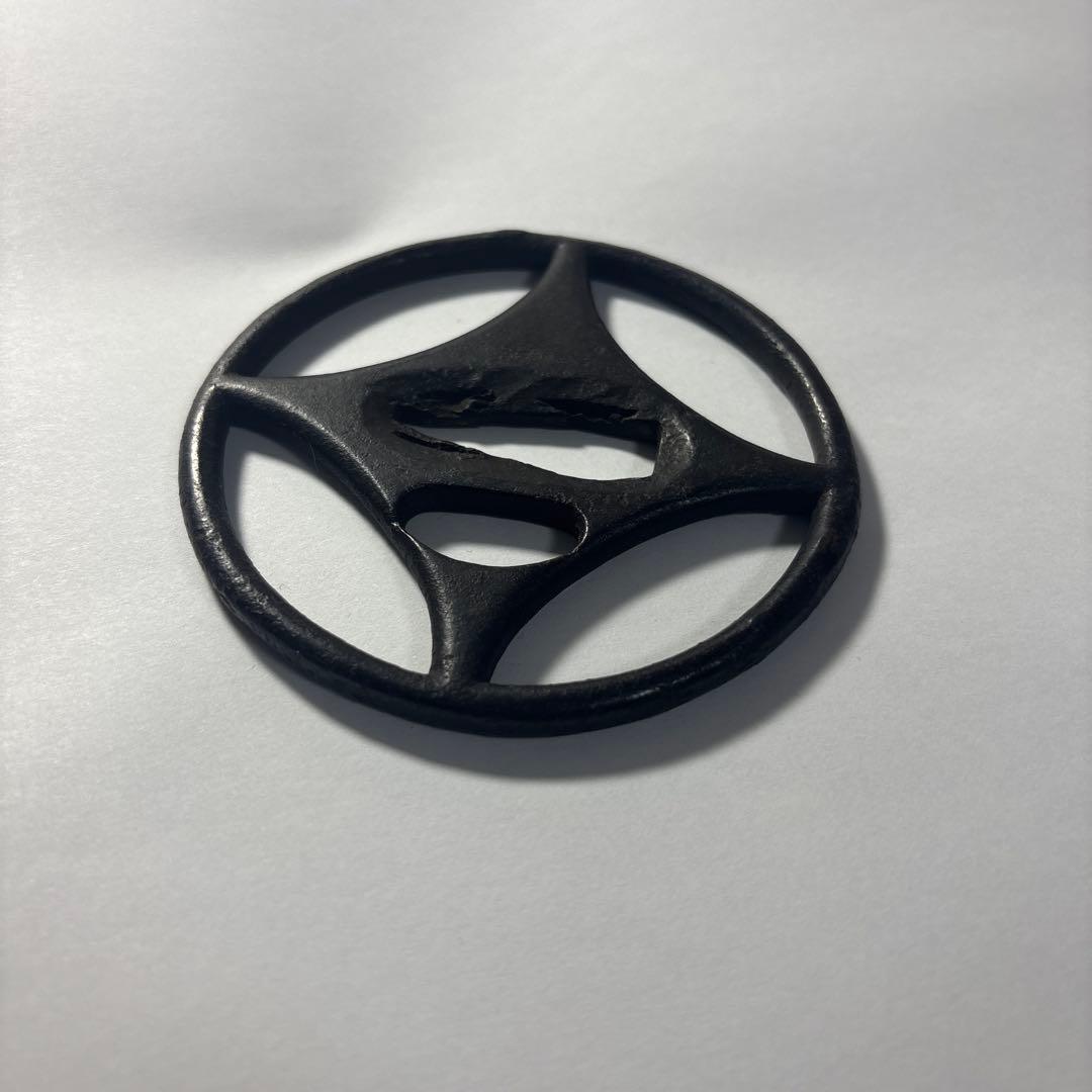 鑑定書付き 鐔　古正阿弥　糸巻透　室町時代　保存刀装具　正真　本物　武具　日本刀