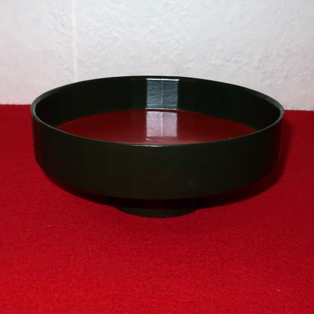 【茶道具】漆専堂作　青漆独楽形菓子器　表千家