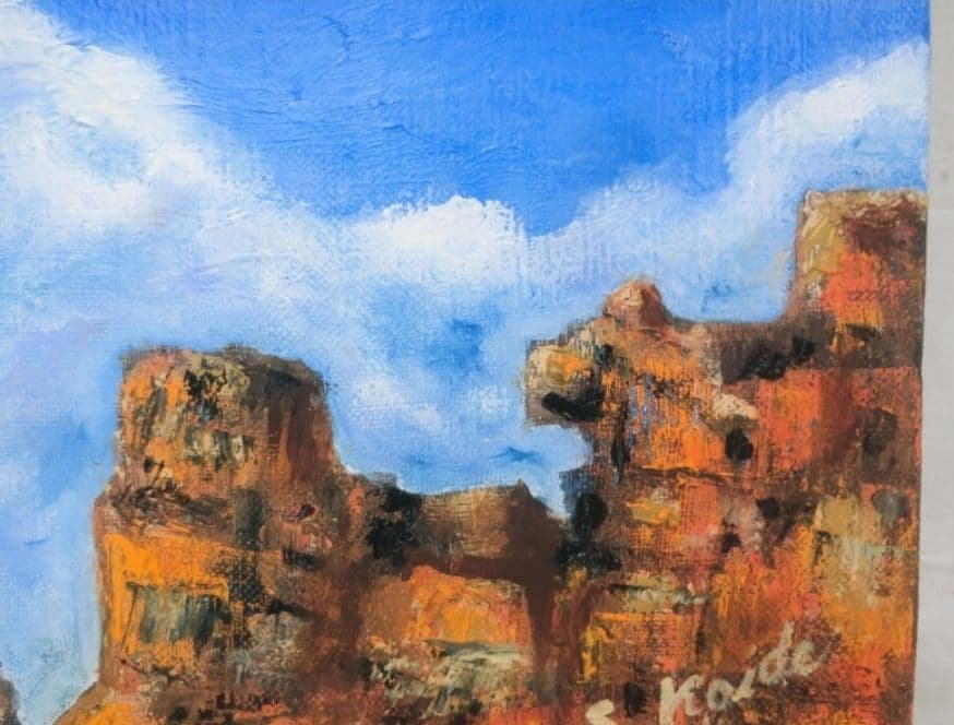 油彩 F8 アリゾナ バリーモニュメント サイン有り S.Koide