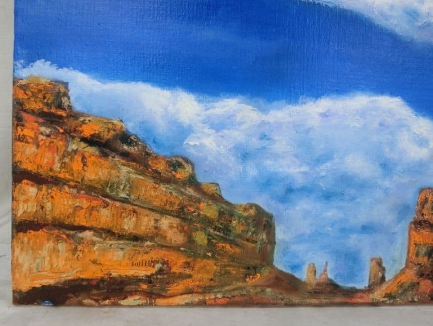 油彩 F8 アリゾナ バリーモニュメント サイン有り S.Koide