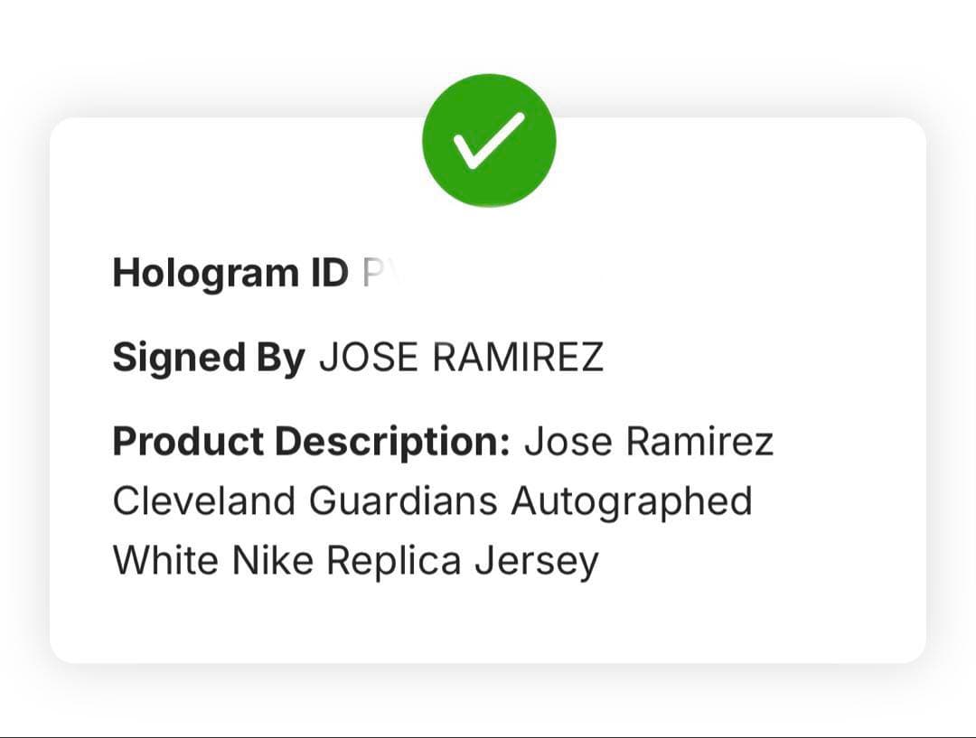 ホセ・ラミレス 直筆サイン入りユニフォーム ガーディアンズ