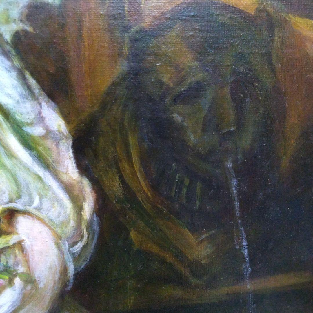 巨匠の肉筆模写 アンティーク調 高級ゴールド額縁ガラス入り保田三友紀のF10油絵