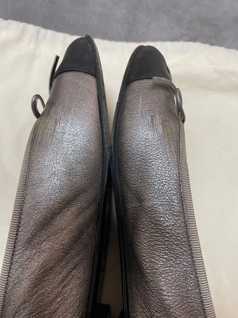 CHANEL バレエシューズ シルバー/ブラック 38