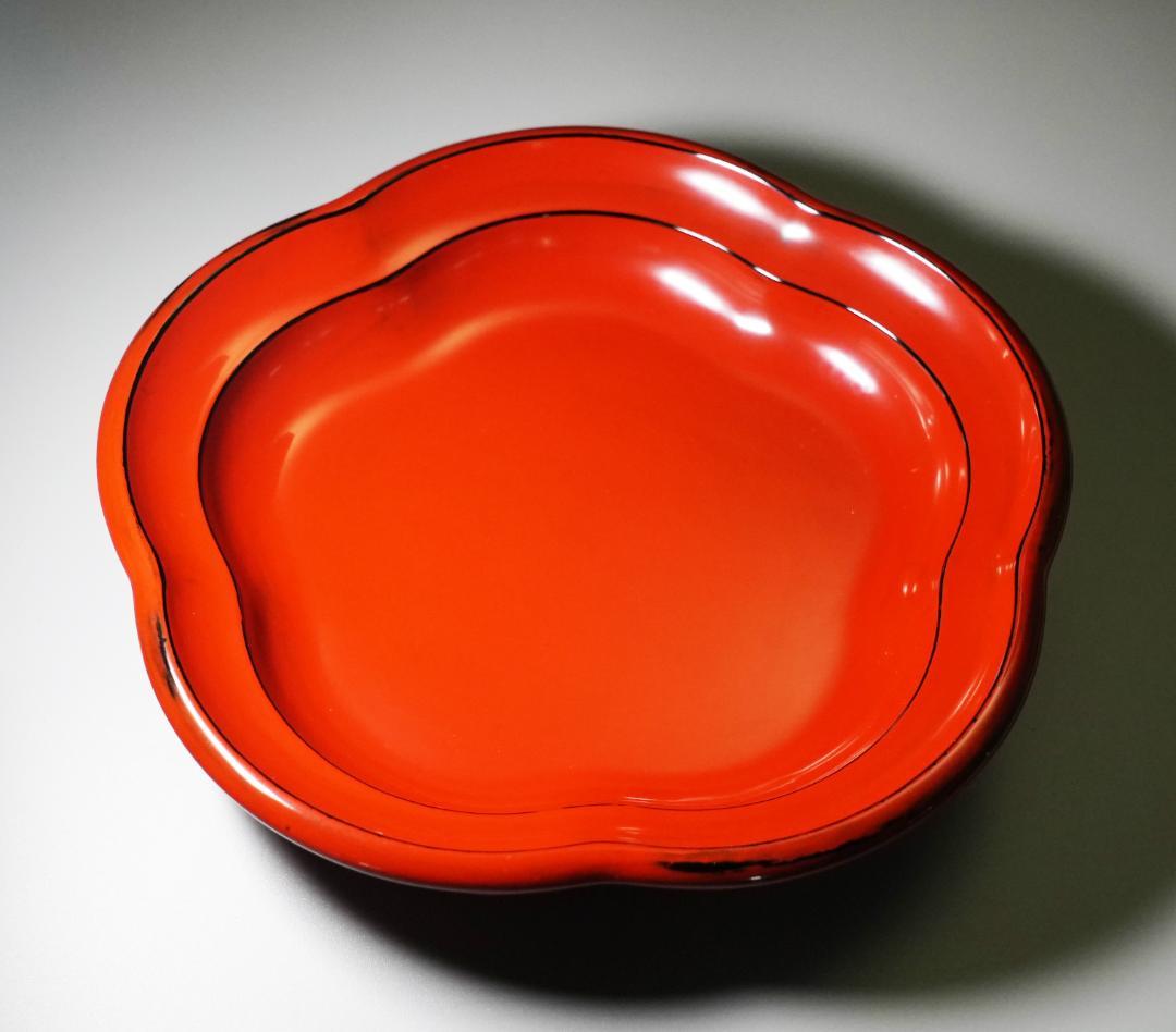 菓子器/茶道具　宮内庁御用達 山田平安堂造　根来梅鉢　高級漆器