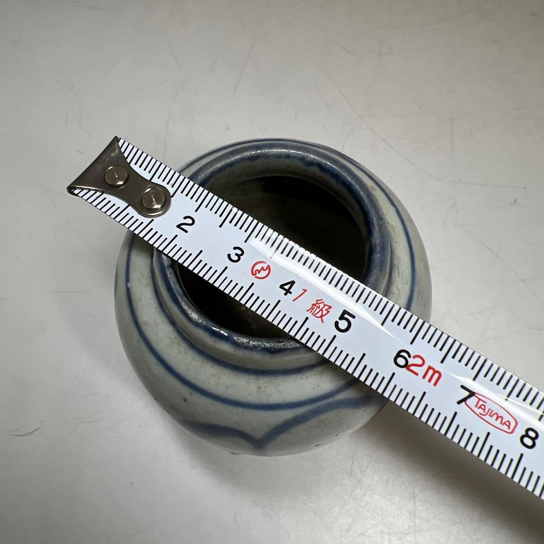 中国明時代　古染付茶入　木箱付　高さ約8㎝　東Y7-1226☆2Fタエサカ