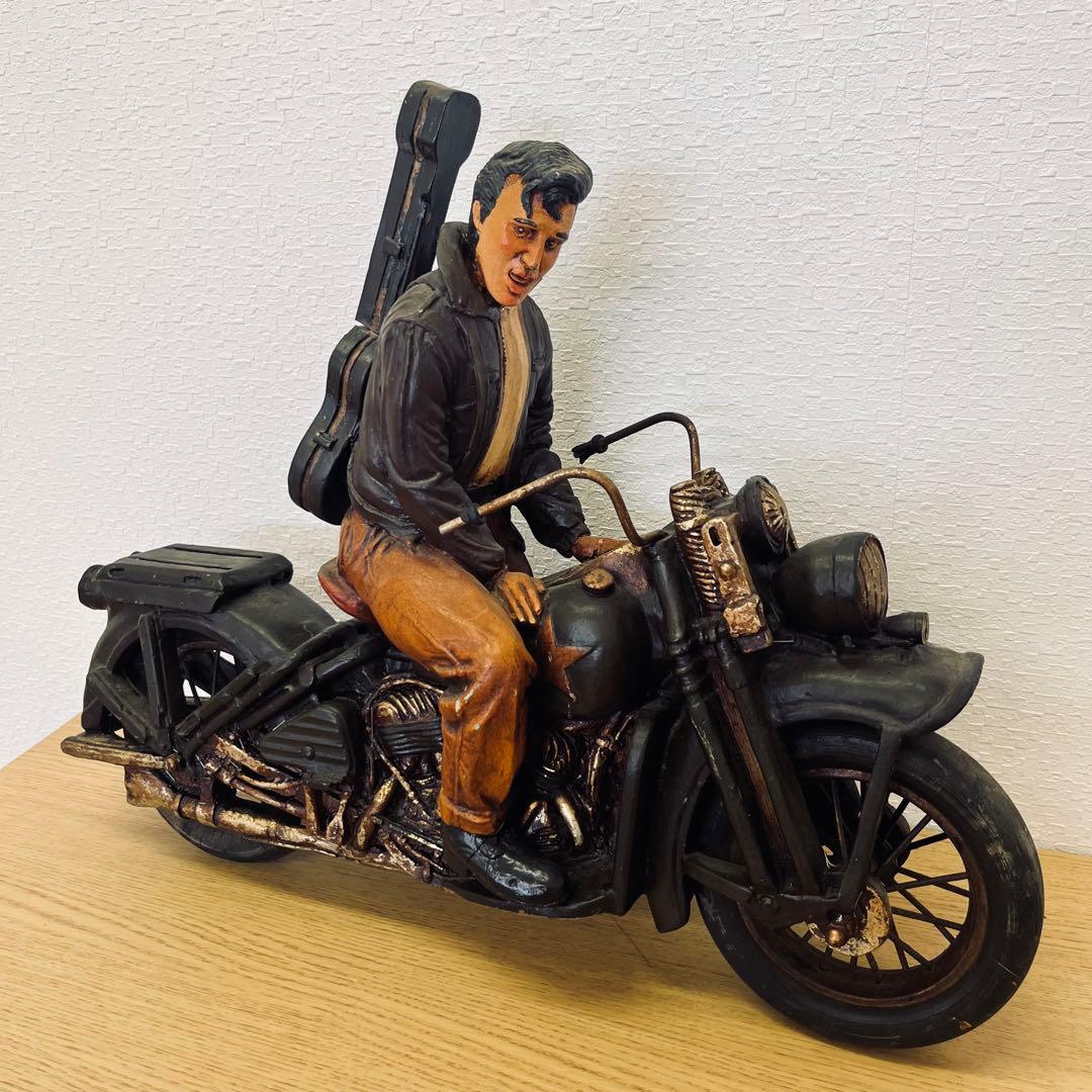 レア★エルビス・プレスリー /Harley/ヴィンテージ/置物/オブジェ/バイク