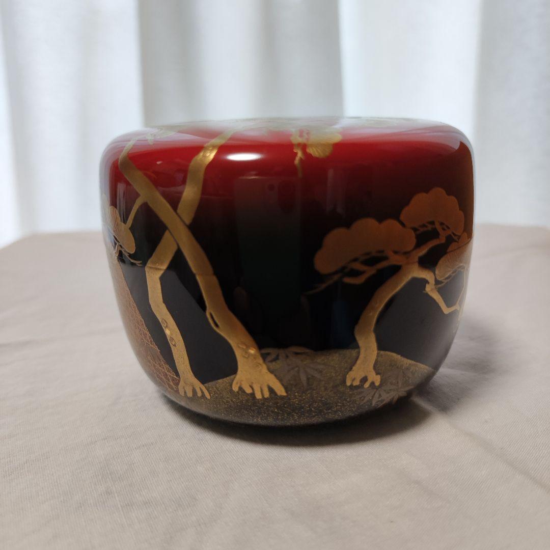 茶道具◆干網蒔絵利休棗◆中谷隆佳造