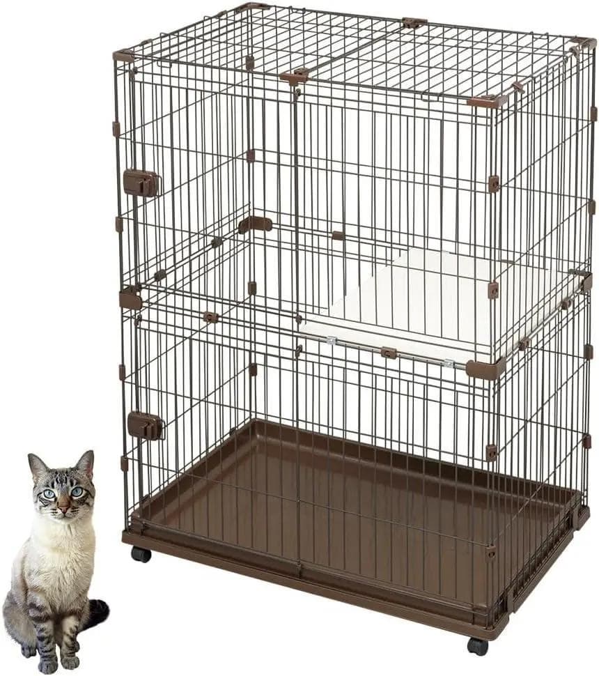 アイリス　コンビネーションサークル にゃんこ向け2段 P-CS-932 ブラウン