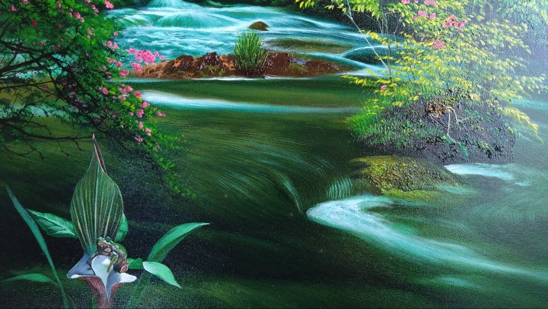 人見友紀　伝説の逃亡画家　油彩画　油絵　奥入瀬　風景画　人見友紀