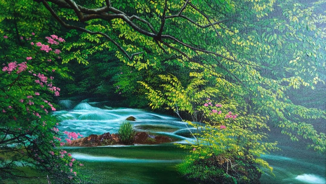 人見友紀　伝説の逃亡画家　油彩画　油絵　奥入瀬　風景画　人見友紀