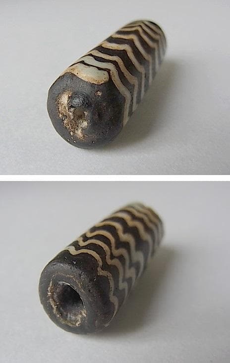 ★C0401★古代 (17) ガラスビーズ とんぼ玉 難あり イスラム 大粒管