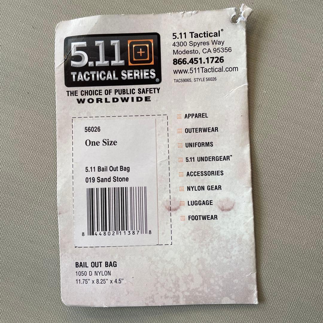 新品5.11タクティカル ベイルアウトバッグ 56026 ショルダーバッグ