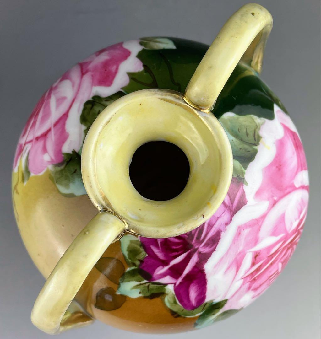 オールドノリタケ 22.1㎝ 薔薇文花瓶 金彩 バラ図　ばら 金彩 花器 花瓶