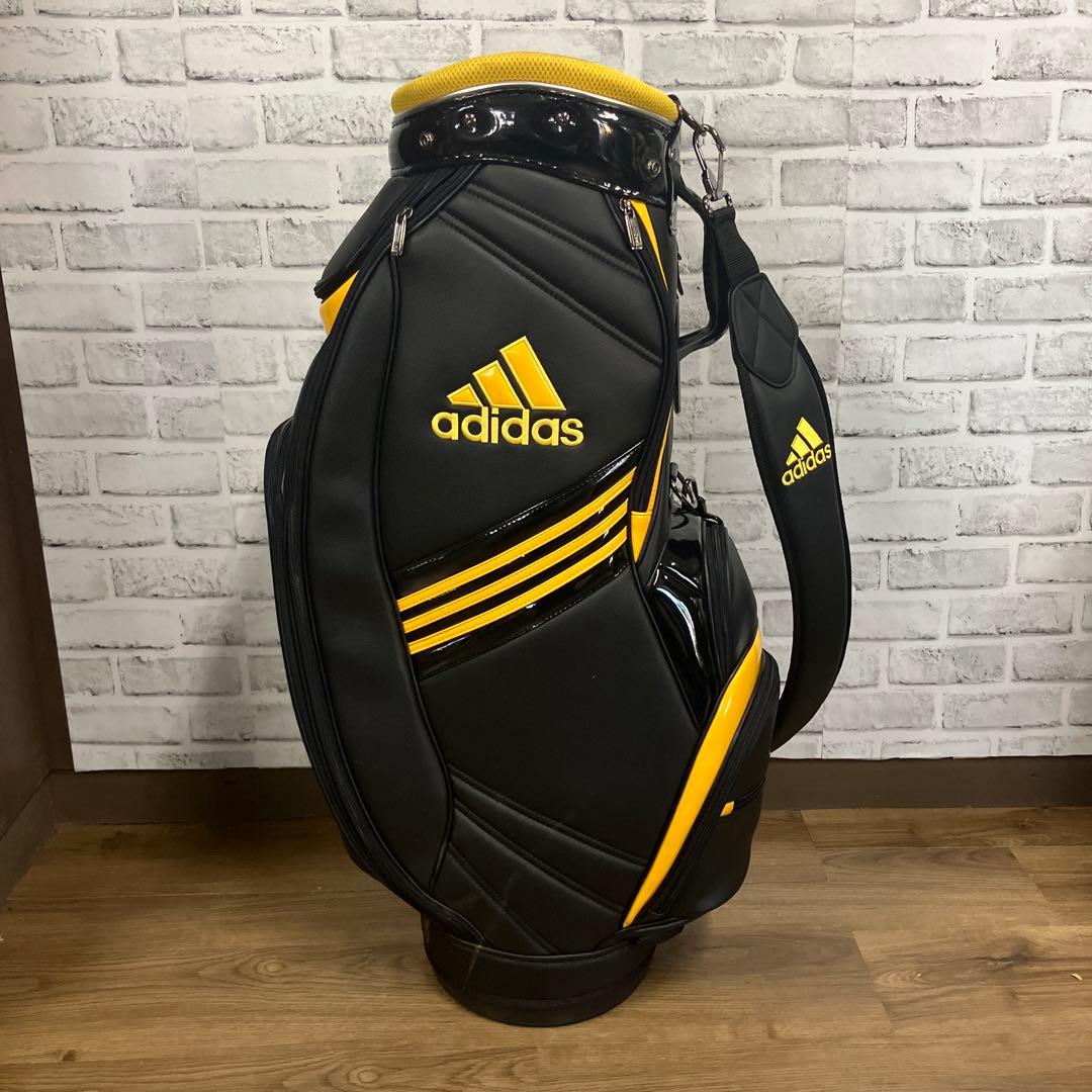 adidas アディダス キャディバッグ ブラック イエロー ゴルフバッグ