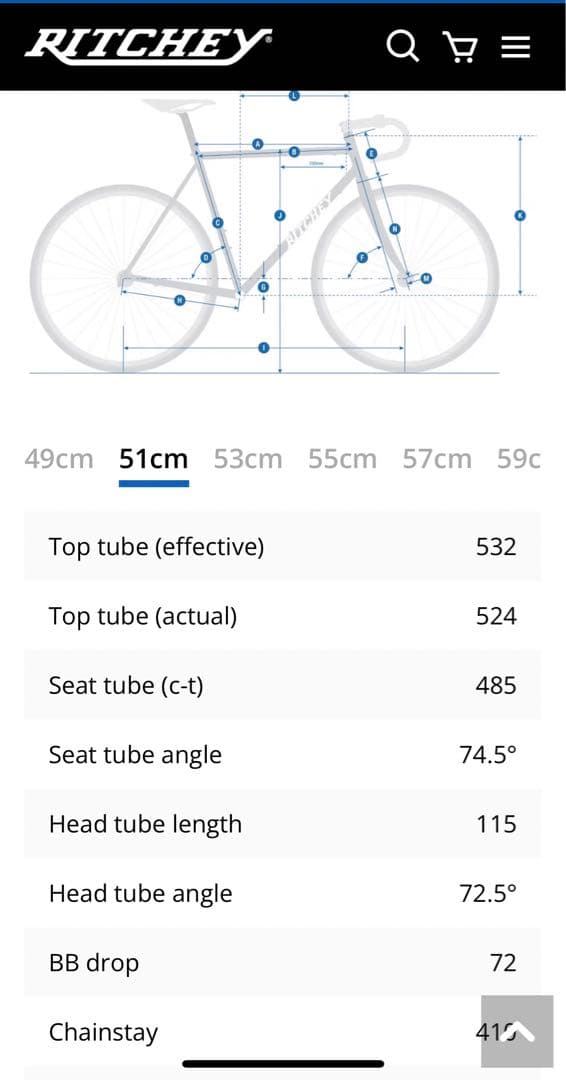 RITCHEY ROAD LOGIC フレームセット　51
