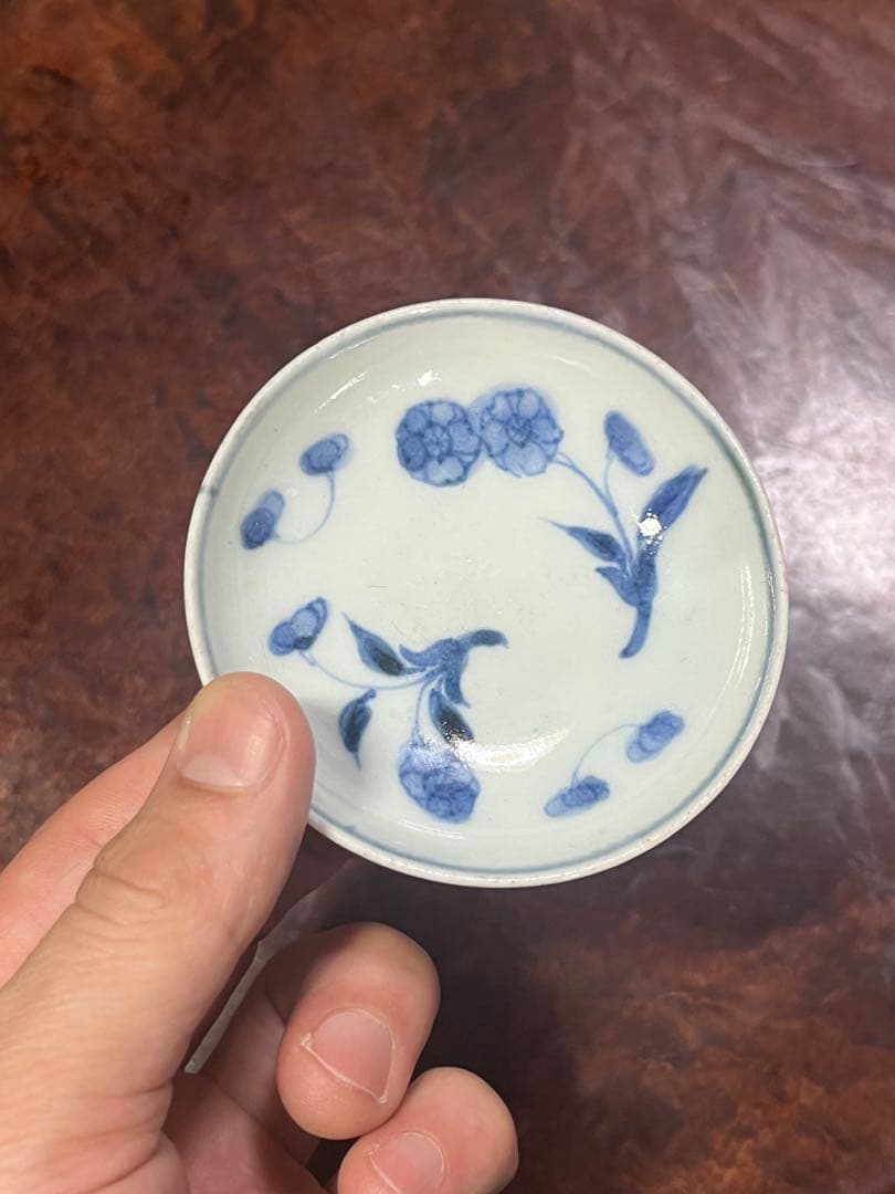 古伊万里　藍九谷　無傷完品　藍柿右衛門　豆皿　小皿　民藝　民芸　平盃　そば猪口