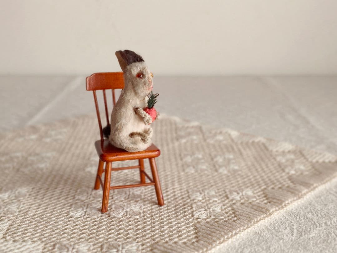 *vintage rabbit ❀ ダークグレーのお耳と尻尾 可愛い ウサちゃん