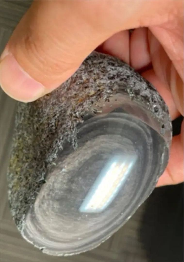 研磨済　十勝石玲瓏　マホガニーオブシディアン　シルバー系ゴールドシラー