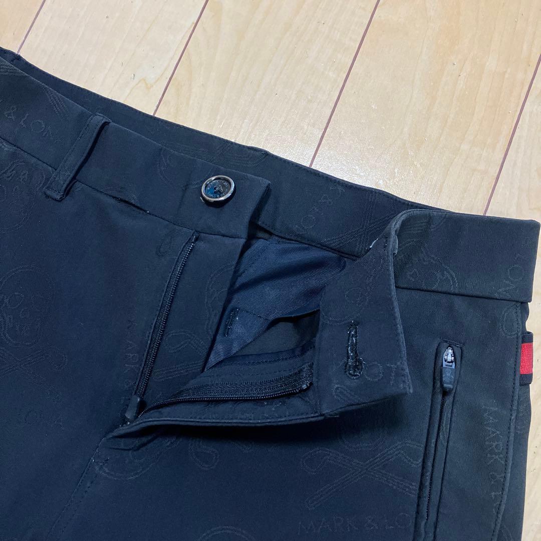 MARK&LONA マークアンドロナ　ストレッチパンツ　総柄　ブラック　38