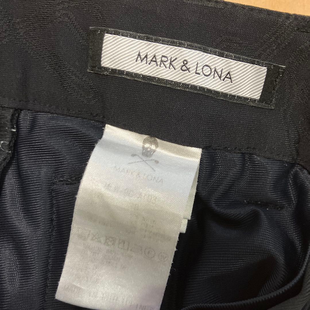 MARK&LONA マークアンドロナ　ストレッチパンツ　総柄　ブラック　38