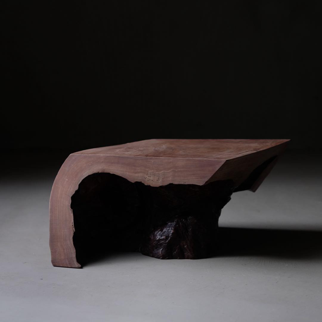 欅材 古い花台　展示台 座卓 サイドテーブル オブジェ 古家具 古道具 骨董