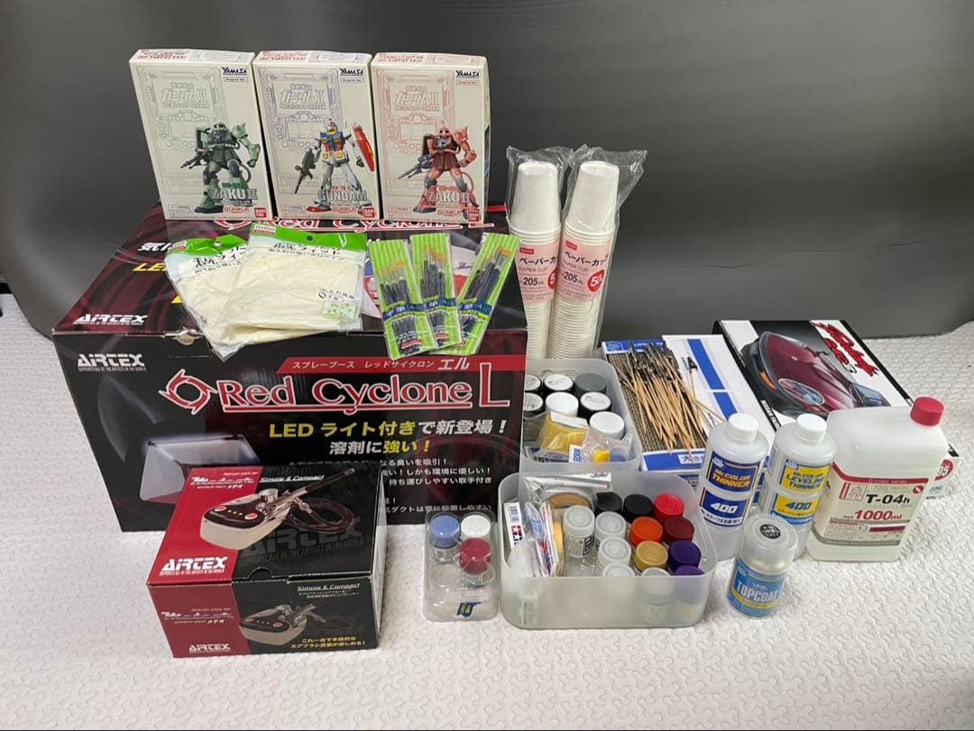 【値下げ中】プラモデル➕AIRTEX塗装ブース➕塗装エアーブラシ➕塗装用品セット