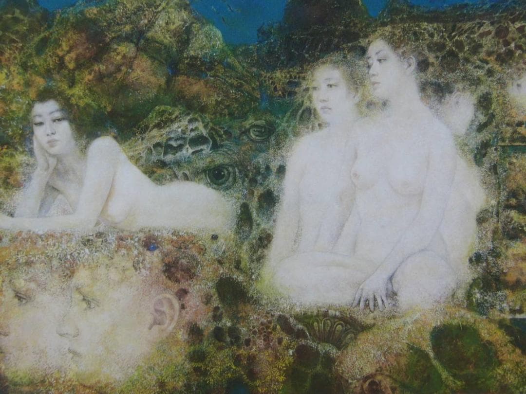 山本文彦、【岸】、希少な額装用画集より、新品額装付、状態良好