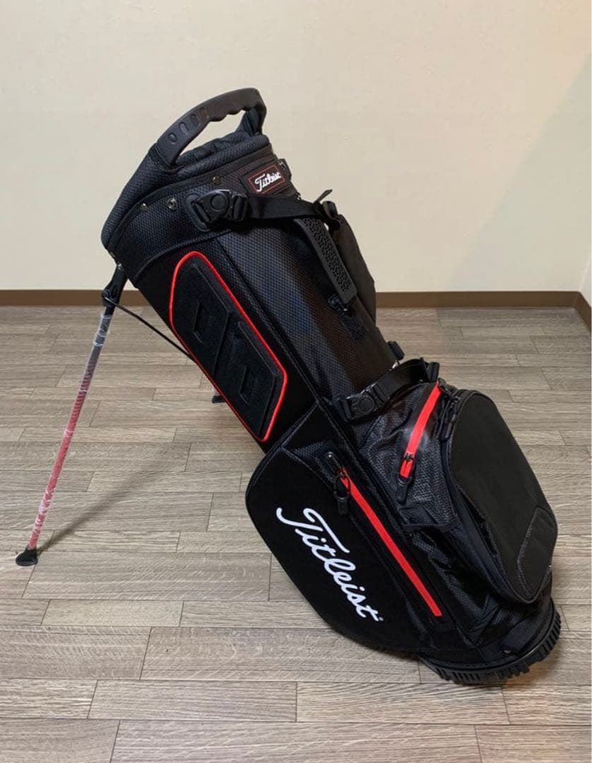 タイトリストPlayers 4 スタンドバッグ　ブラック&レッド　14分割式