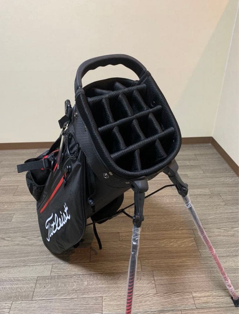 タイトリストPlayers 4 スタンドバッグ　ブラック&レッド　14分割式