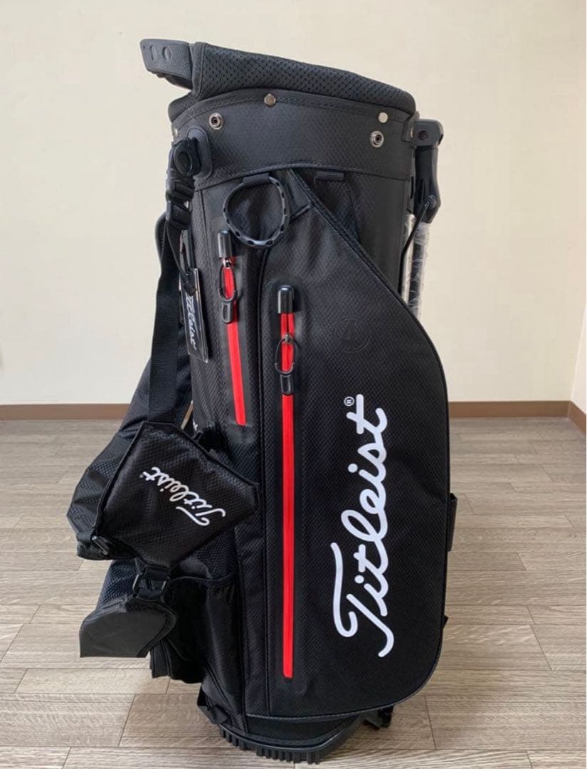 タイトリストPlayers 4 スタンドバッグ　ブラック&レッド　14分割式