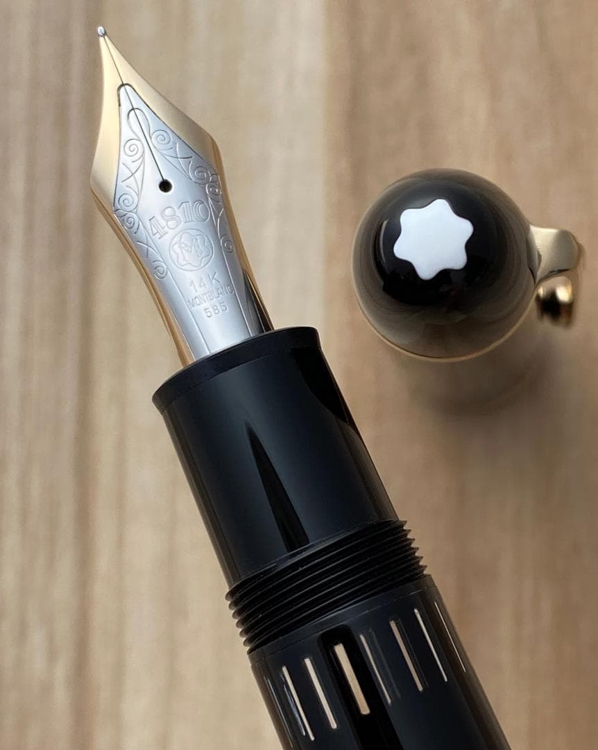 未使用に近い モンブラン 149 14K (F) エボナイト製 吸入式 万年筆