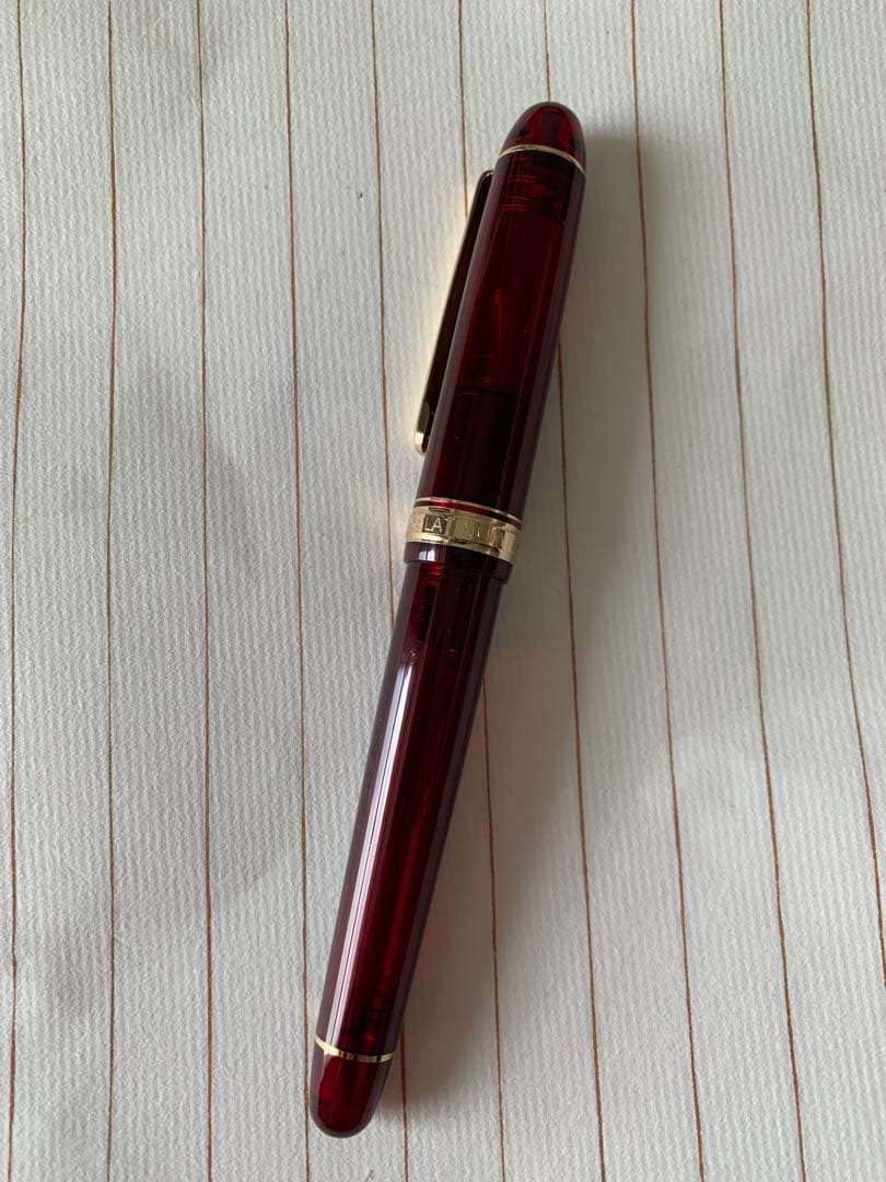 プラチナ 3776 ボルドー 万年筆 14K