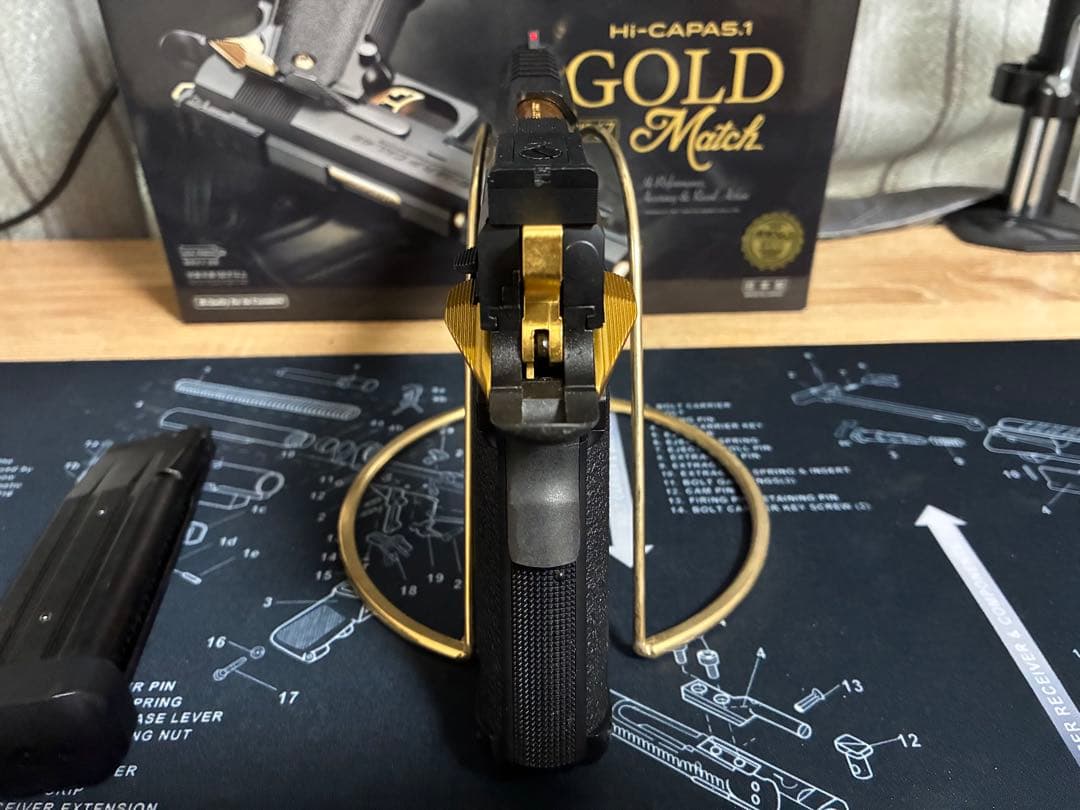 東京マルイ ハイキャパ5.1 ゴールドマッチ GBB 美品 箱・マガジン付属