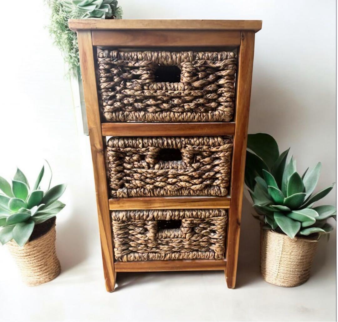 本格アジアン風　3段チェスト