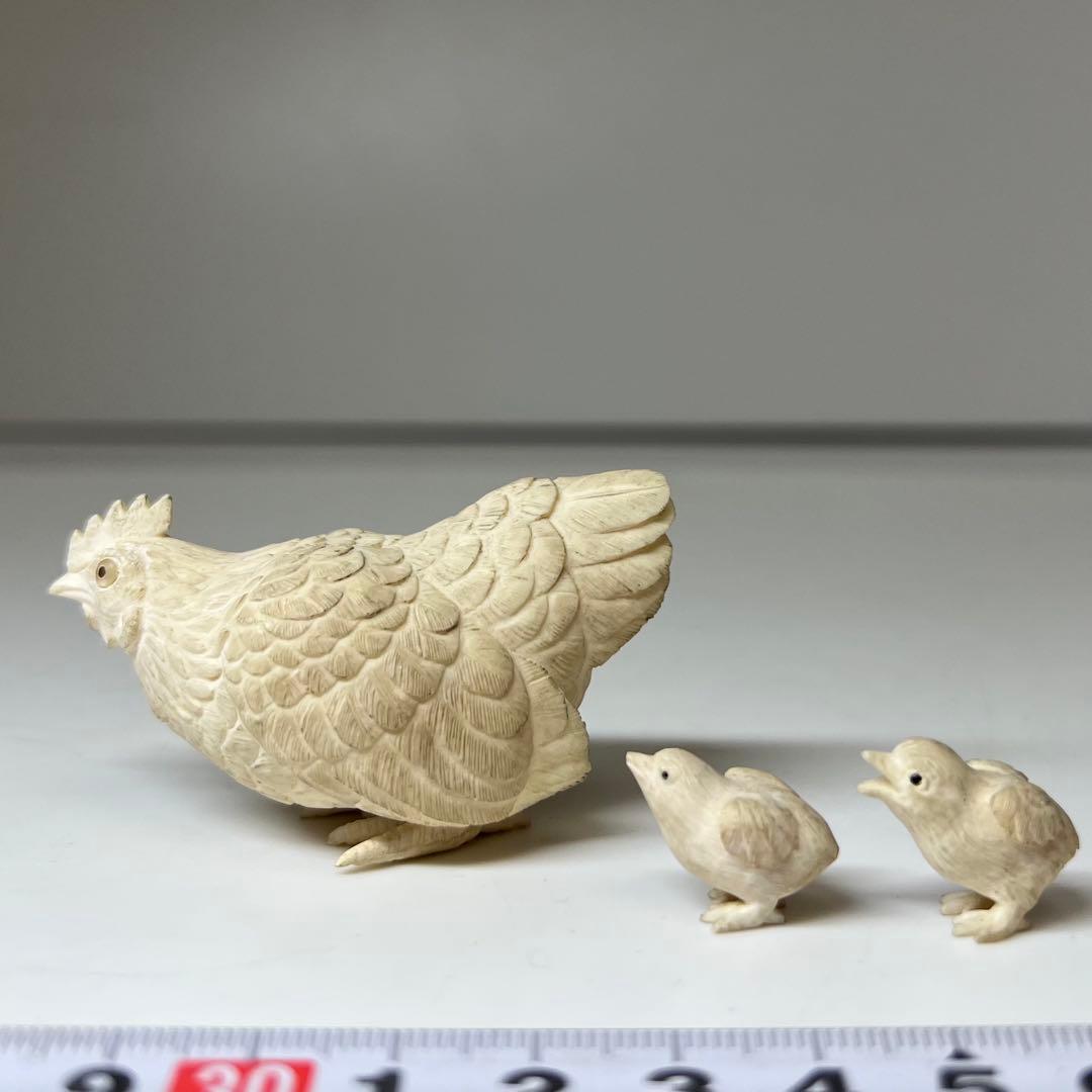 極上 和彫 鶏親子置物 55g 東キ8-0206☆2F トヒサ