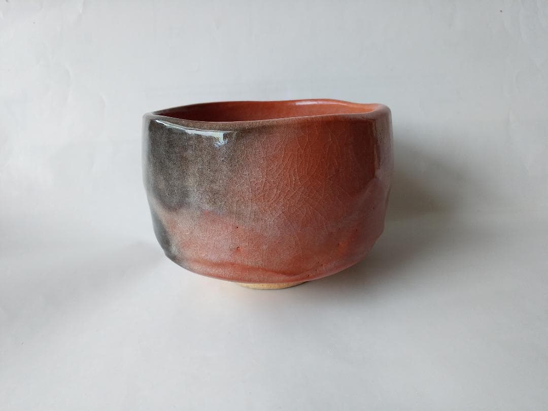 桂窯 檜垣崇楽 作 大徳寺 小堀明堂 書付 銘『明月』赤茶碗 共箱 共布 新品